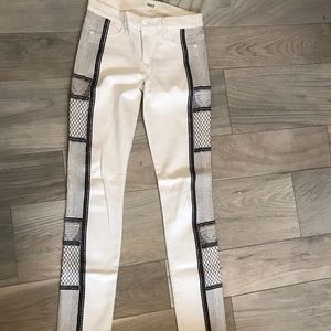 Hudson white jeans w black design